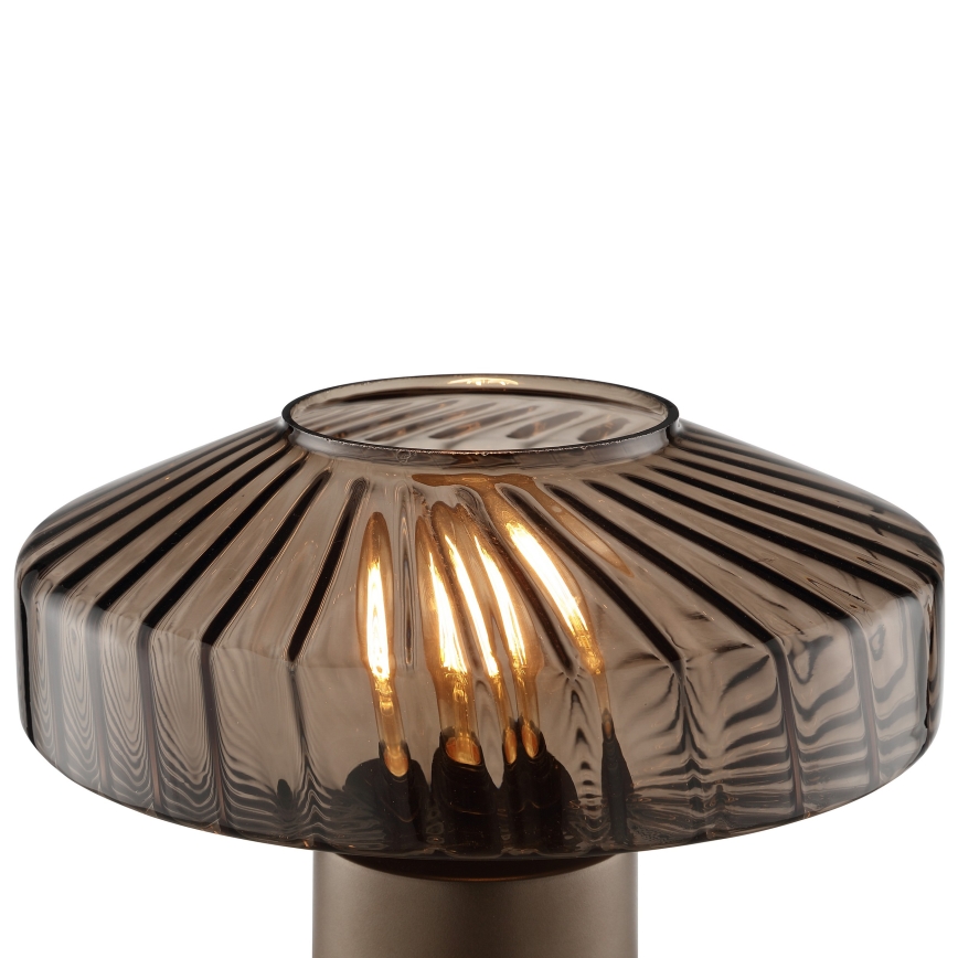 Brilliant - Lampe de table LYN 1xE27/20W/230V brun / brun fumé