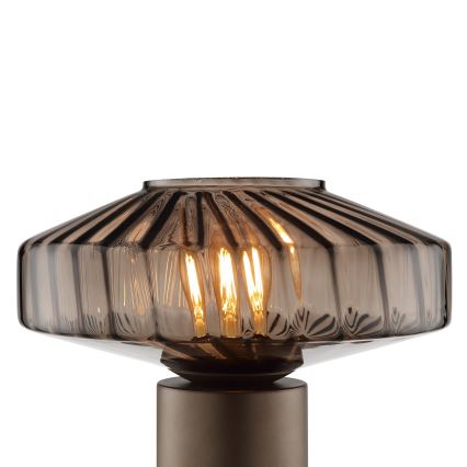 Brilliant - Lampe de table LYN 1xE27/20W/230V brun / brun fumé