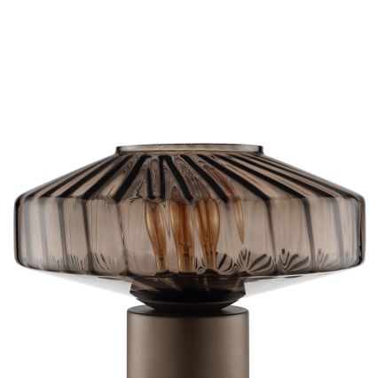 Brilliant - Lampe de table LYN 1xE27/20W/230V brun / brun fumé