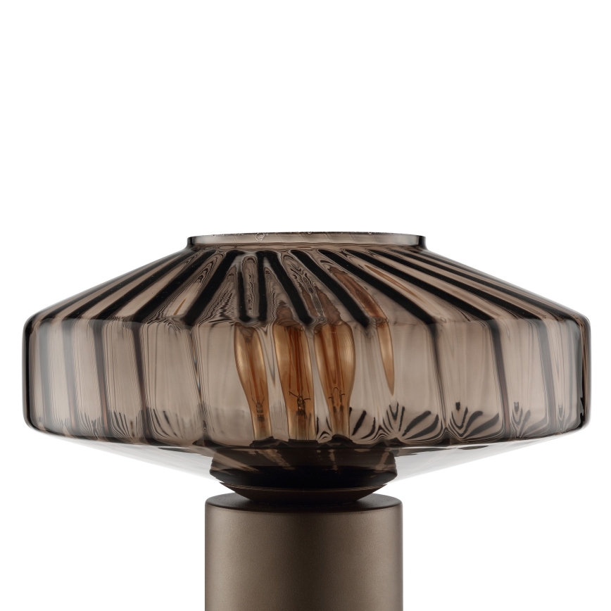 Brilliant - Lampe de table LYN 1xE27/20W/230V brun / brun fumé