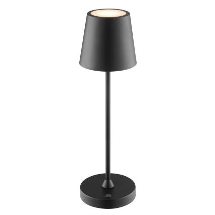 Brilliant - Lampe de table d'extérieur tactile, rechargeable et à intensité variable ELORA LED/2,5W/5V 2700K 2600 mAh IP44 noir