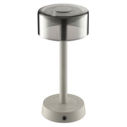 Brilliant - Lampe de table d'extérieur LED RAZOR, tactile et dimmable, rechargeable, 2,5W/5V, 2700K, 2600 mAh, IP44, gris