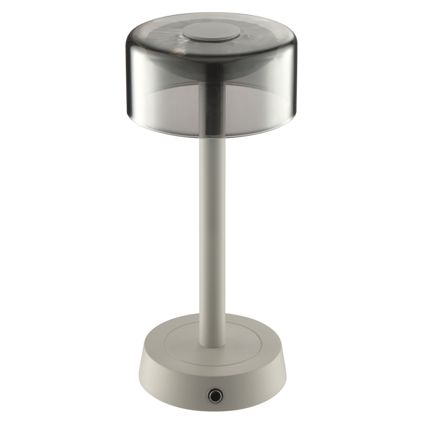 Brilliant - Lampe de table d'extérieur LED RAZOR, tactile et dimmable, rechargeable, 2,5W/5V, 2700K, 2600 mAh, IP44, gris