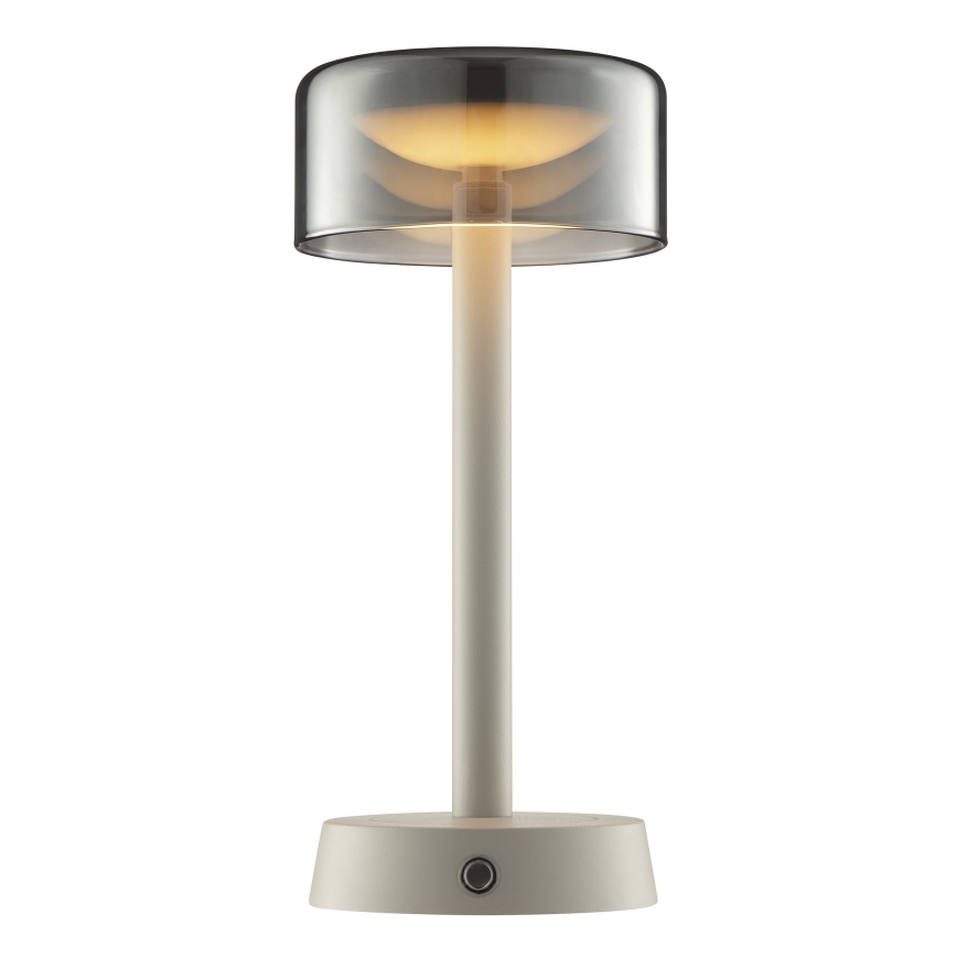 Brilliant - Lampe de table d'extérieur LED RAZOR, tactile et dimmable, rechargeable, 2,5W/5V, 2700K, 2600 mAh, IP44, gris