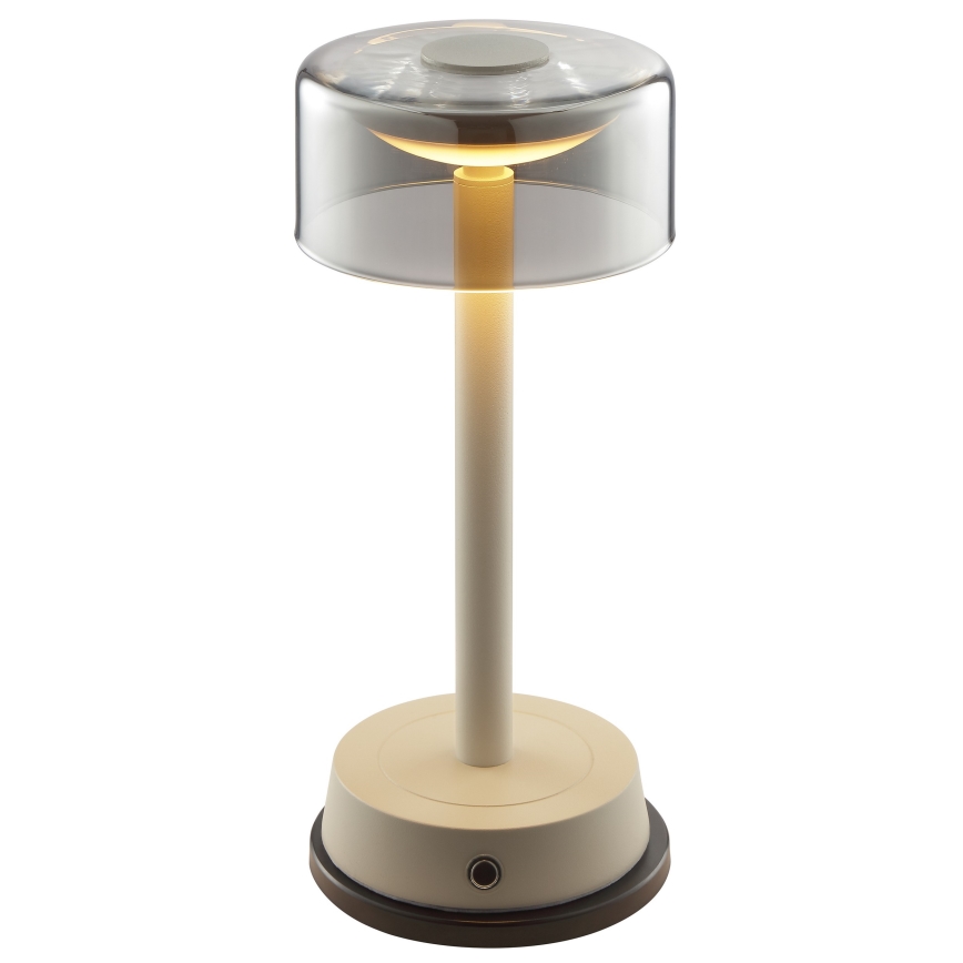 Brilliant - Lampe de table d'extérieur LED RAZOR, tactile et dimmable, rechargeable, 2,5W/5V, 2700K, 2600 mAh, IP44, gris