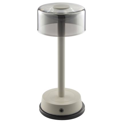 Brilliant - Lampe de table d'extérieur LED RAZOR, tactile et dimmable, rechargeable, 2,5W/5V, 2700K, 2600 mAh, IP44, gris