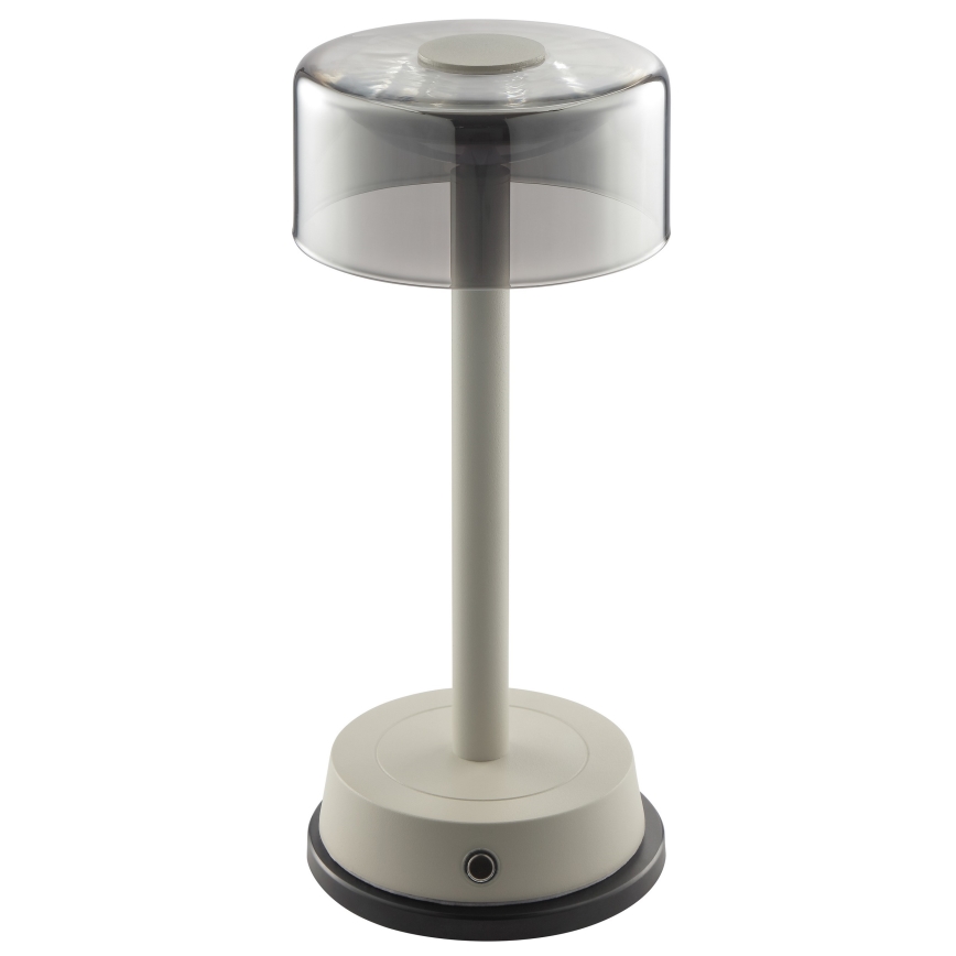 Brilliant - Lampe de table d'extérieur LED RAZOR, tactile et dimmable, rechargeable, 2,5W/5V, 2700K, 2600 mAh, IP44, gris