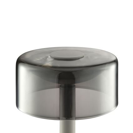 Brilliant - Lampe de table d'extérieur LED RAZOR, tactile et dimmable, rechargeable, 2,5W/5V, 2700K, 2600 mAh, IP44, gris