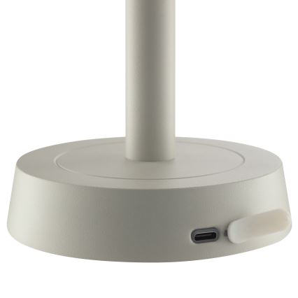 Brilliant - Lampe de table d'extérieur LED RAZOR, tactile et dimmable, rechargeable, 2,5W/5V, 2700K, 2600 mAh, IP44, gris