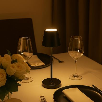 Brilliant - Lampe de table d'extérieur tactile, rechargeable et à intensité variable ELORA LED/2,5W/5V 2700K 2600 mAh IP44 noir