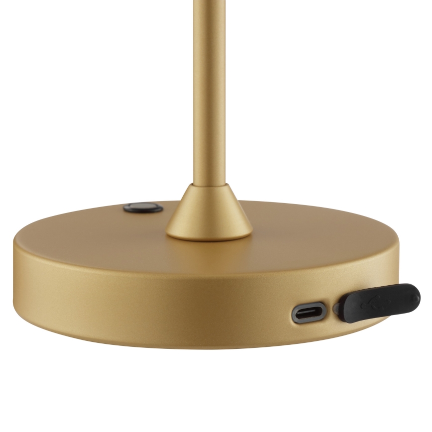 Brilliant - Lampe de table d'extérieur tactile rechargeable dimmable LED ELORA LED/2,5W/5V 2700K 2600 mAh IP44 dorée