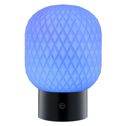 Brilliant - SARASTRO Lampe de table d'extérieur tactile et rechargeable à intensité réglable, LED RGBW, 3W/5V, 2700K, 1800 mAh, IP44, blanche