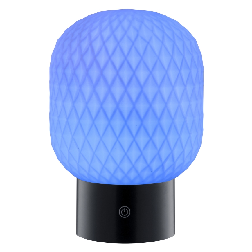 Brilliant - SARASTRO Lampe de table d'extérieur tactile et rechargeable à intensité réglable, LED RGBW, 3W/5V, 2700K, 1800 mAh, IP44, blanche