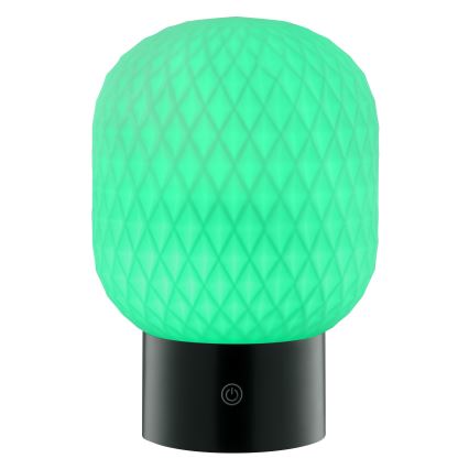 Brilliant - SARASTRO Lampe de table d'extérieur tactile et rechargeable à intensité réglable, LED RGBW, 3W/5V, 2700K, 1800 mAh, IP44, blanche