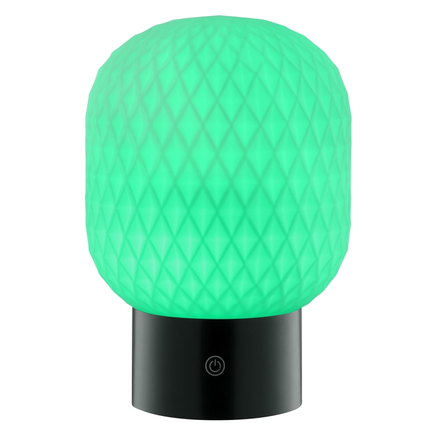 Brilliant - SARASTRO Lampe de table d'extérieur tactile et rechargeable à intensité réglable, LED RGBW, 3W/5V, 2700K, 1800 mAh, IP44, blanche