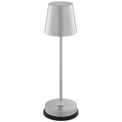 Brilliant - Lampe de table d'extérieur LED dimmable rechargeable à commande tactile ELORA LED/2,5W/5V 2700K 2600 mAh IP44 argentée