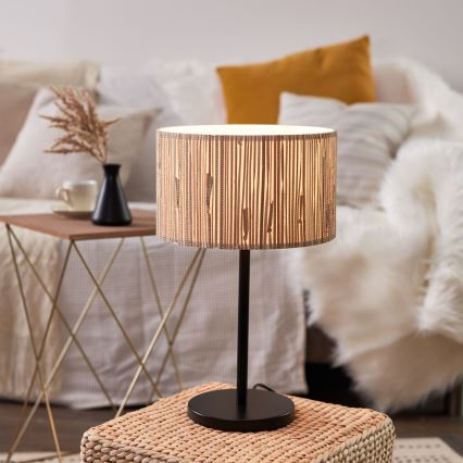 Brilliant - Lampe de table WIMEA 1xE27/52W/230V noire/beige