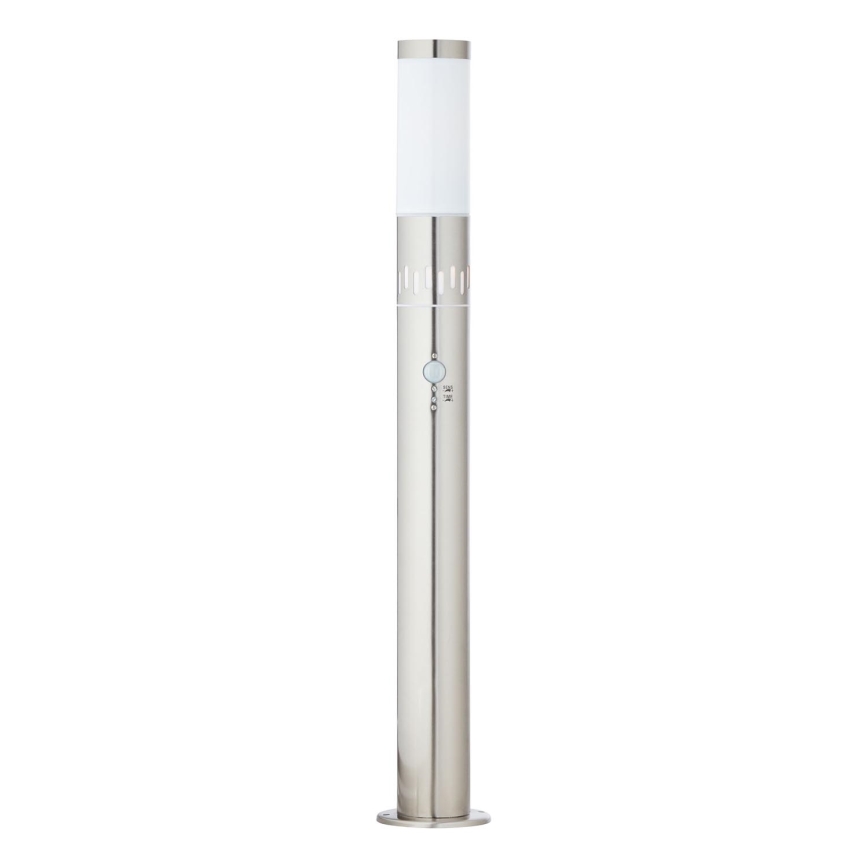 Brilliant - Lampe extérieure avec détecteur LEIGH LED/0,9W/230V + 1xE27/11W 80 cm IP44 chrome brillant