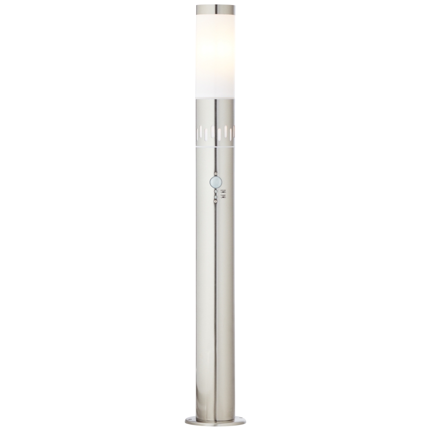 Brilliant - Lampe extérieure avec détecteur LEIGH LED/0,9W/230V + 1xE27/11W 80 cm IP44 chrome brillant