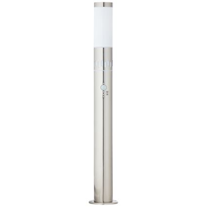 Brilliant - Lampe extérieure avec détecteur LEIGH LED/0,9W/230V + 1xE27/11W 80 cm IP44 chrome brillant
