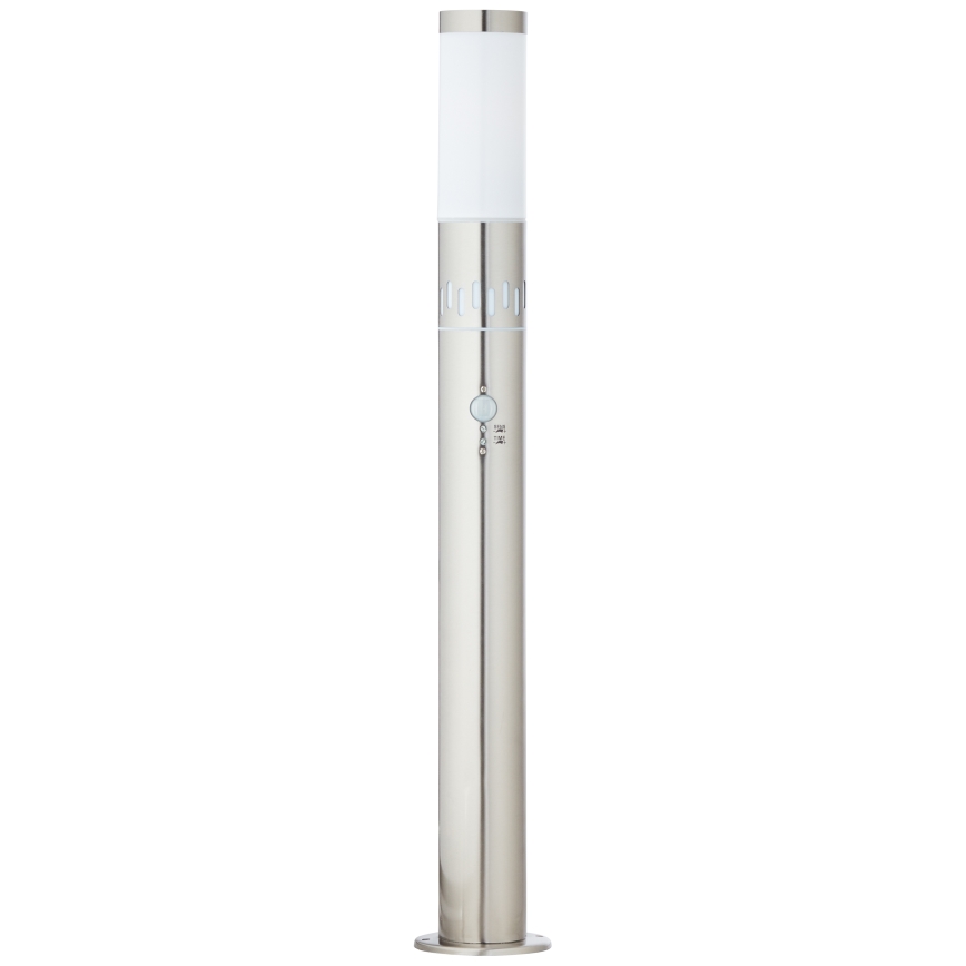 Brilliant - Lampe extérieure avec détecteur LEIGH LED/0,9W/230V + 1xE27/11W 80 cm IP44 chrome brillant
