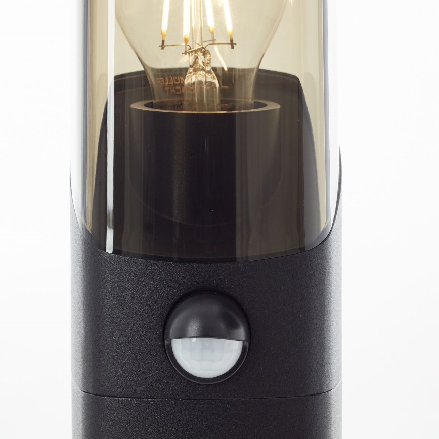 Brilliant - Lampe extérieure avec détecteur MINOU 1xE27/10W/230V IP44 noir/fumé