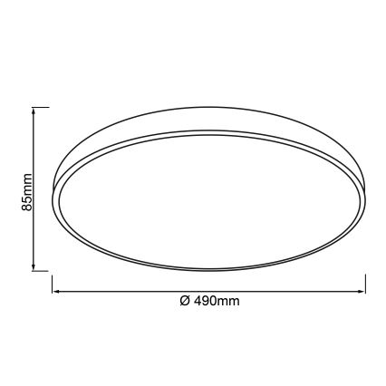Brilliant - Plafonnier LED dimmable SLIMLINE LED/60W/230V 3000-6500K Ø 49 cm noir + télécommande