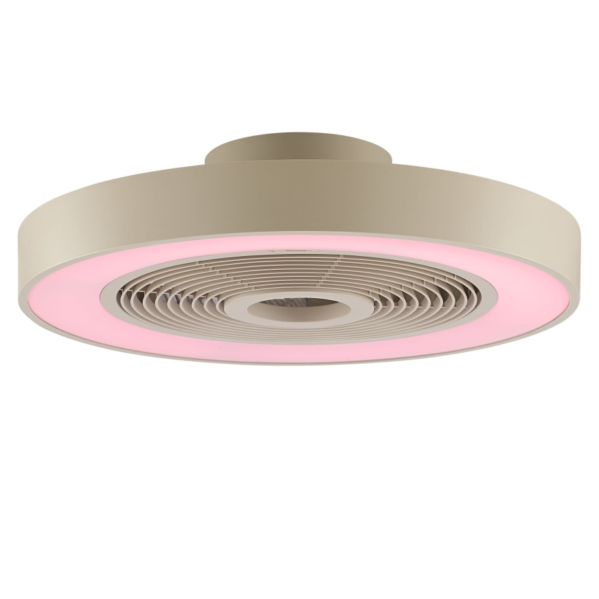 Brilliant - Plafonnier LED RGBW dimmable avec ventilateur CATANIA LED/37W/230V 2700-6500K Ø 48,6 cm beige + télécommande