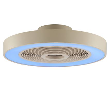 Brilliant - Plafonnier LED RGBW dimmable avec ventilateur CATANIA LED/37W/230V 2700-6500K Ø 48,6 cm beige + télécommande