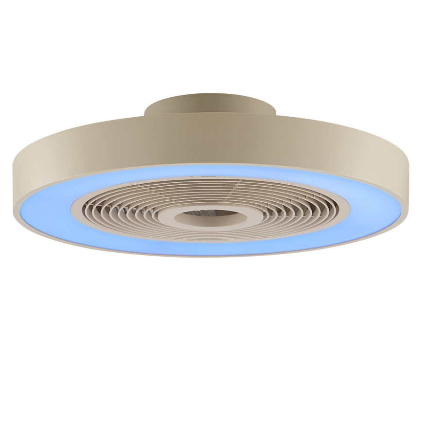 Brilliant - Plafonnier LED RGBW dimmable avec ventilateur CATANIA LED/37W/230V 2700-6500K Ø 48,6 cm beige + télécommande