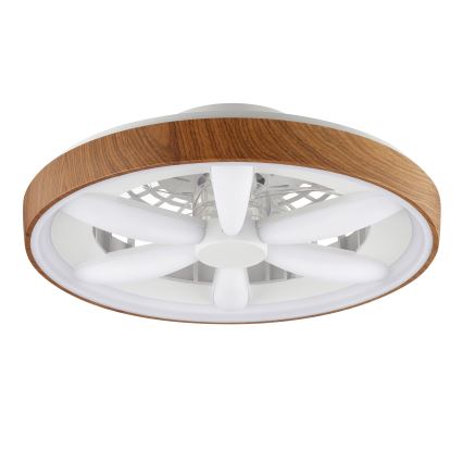 Brilliant - LED RGBW Ventilateur de plafond à intensité variable GAIANO LED/24W/230V 2700-6500K d. 48 cm marron + Télécommande
