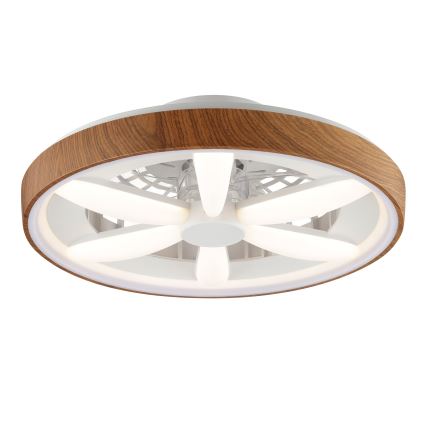Brilliant - LED RGBW Ventilateur de plafond à intensité variable GAIANO LED/24W/230V 2700-6500K d. 48 cm marron + Télécommande