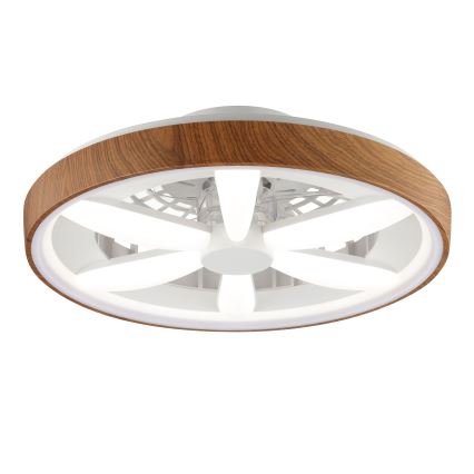 Brilliant - LED RGBW Ventilateur de plafond à intensité variable GAIANO LED/24W/230V 2700-6500K d. 48 cm marron + Télécommande