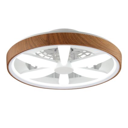 Brilliant - LED RGBW Ventilateur de plafond à intensité variable GAIANO LED/24W/230V 2700-6500K d. 48 cm marron + Télécommande