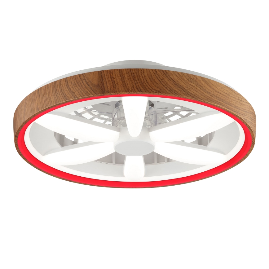 Brilliant - LED RGBW Ventilateur de plafond à intensité variable GAIANO LED/24W/230V 2700-6500K d. 48 cm marron + Télécommande