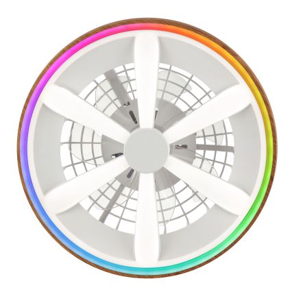 Brilliant - LED RGBW Ventilateur de plafond à intensité variable GAIANO LED/24W/230V 2700-6500K d. 48 cm marron + Télécommande