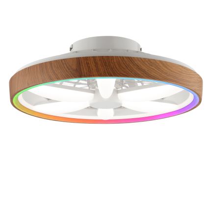 Brilliant - LED RGBW Ventilateur de plafond à intensité variable GAIANO LED/24W/230V 2700-6500K d. 48 cm marron + Télécommande