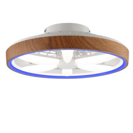 Brilliant - LED RGBW Ventilateur de plafond à intensité variable GAIANO LED/24W/230V 2700-6500K d. 48 cm marron + Télécommande