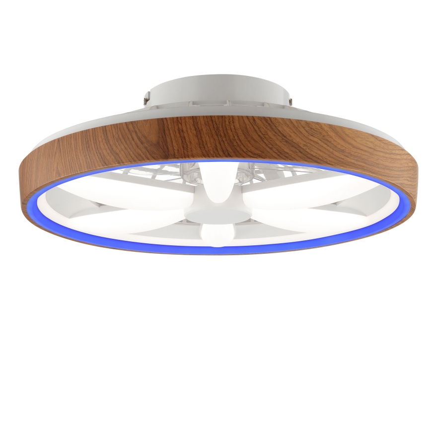 Brilliant - LED RGBW Ventilateur de plafond à intensité variable GAIANO LED/24W/230V 2700-6500K d. 48 cm marron + Télécommande