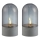 Brilliant - Lot de 2 bougies LED ILLUSION LED/2xAA IP44 gris / noir fumé