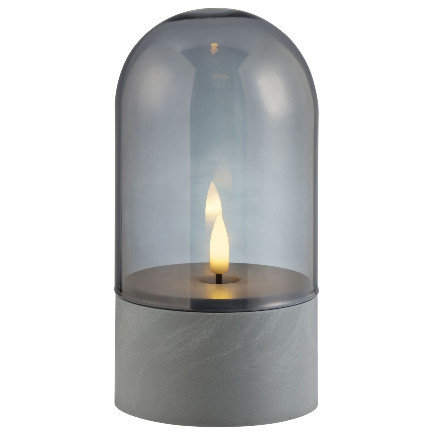 Brilliant - Lot de 2 bougies LED ILLUSION LED/2xAA IP44 gris / noir fumé