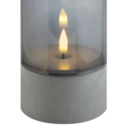 Brilliant - Lot de 2 bougies LED ILLUSION LED/2xAA IP44 gris / noir fumé