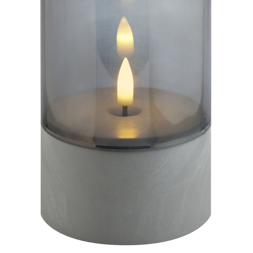 Brilliant - Lot de 2 bougies LED ILLUSION LED/2xAA IP44 gris / noir fumé