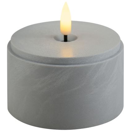 Brilliant - Lot de 2 bougies LED ILLUSION LED/2xAA IP44 gris / noir fumé