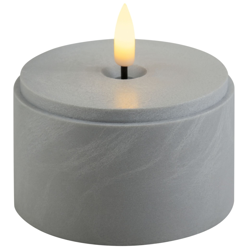 Brilliant - Lot de 2 bougies LED ILLUSION LED/2xAA IP44 gris / noir fumé