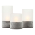 Brilliant - Lot de 3 bougies LED BOUGIE LED/2xAA IP44 gris/blanc