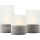 Brilliant - Lot de 3 bougies LED BOUGIE LED/2xAA IP44 gris/blanc