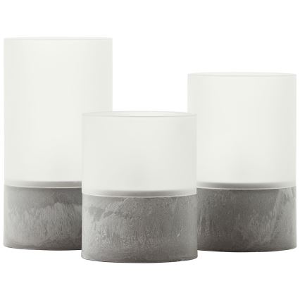 Brilliant - Lot de 3 bougies LED BOUGIE LED/2xAA IP44 gris/blanc