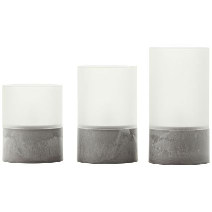 Brilliant - Lot de 3 bougies LED BOUGIE LED/2xAA IP44 gris/blanc