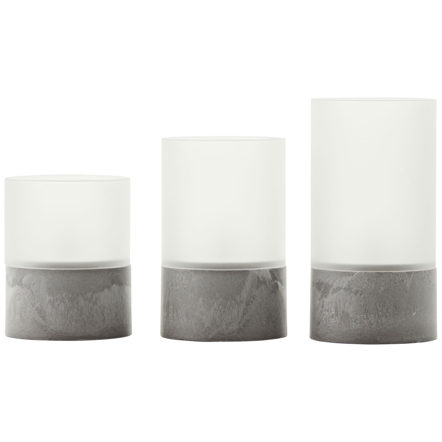 Brilliant - Lot de 3 bougies LED BOUGIE LED/2xAA IP44 gris/blanc